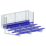 Jaypro Bleacher - 15 ft. (5 Row - Single Foot Plank, with Guard Rail) - Enclosed Jaypro