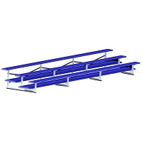 Jaypro Bleacher - 21 ft. (3 Row - Double Foot Plank) - All Aluminum Jaypro