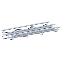 Jaypro Bleacher - 21 ft. (3 Row - Double Foot Plank) - Tip & Roll  (Powder Coated) Jaypro