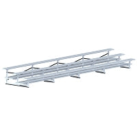 Jaypro Bleacher - 27 ft. (3 Row - Double Foot Plank) - All Aluminum  (Powder Coated) Jaypro