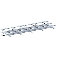 Jaypro Bleacher - 27 ft. (3 Row - Double Foot Plank) - Tip & Roll  (Powder Coated) Jaypro