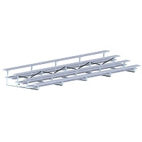 Jaypro Bleacher - 27 ft. (4 Row - Double Foot Plank) - All Aluminum  (Powder Coated) Jaypro