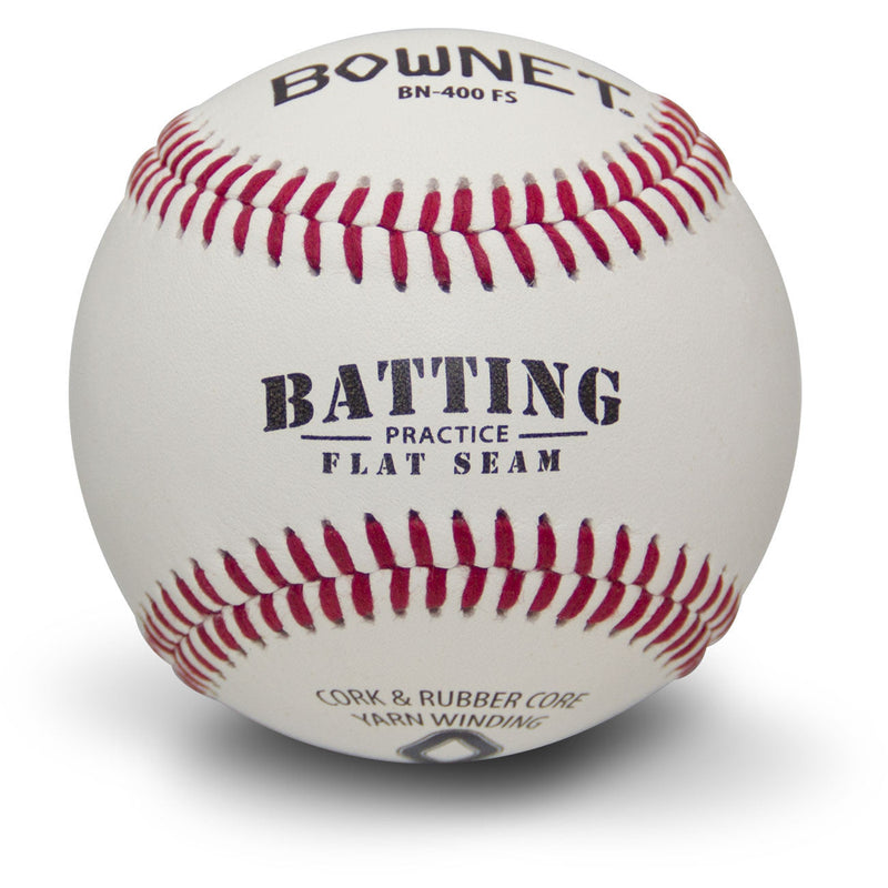 Bownet Flat Seam Batting Practice Baseballs (BN-400 FS) Bownet