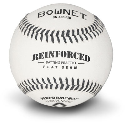 Bownet Reinforced Kevlar® Flat Seam Batting Practice Baseballs  (BN-400 FSK) Bownet