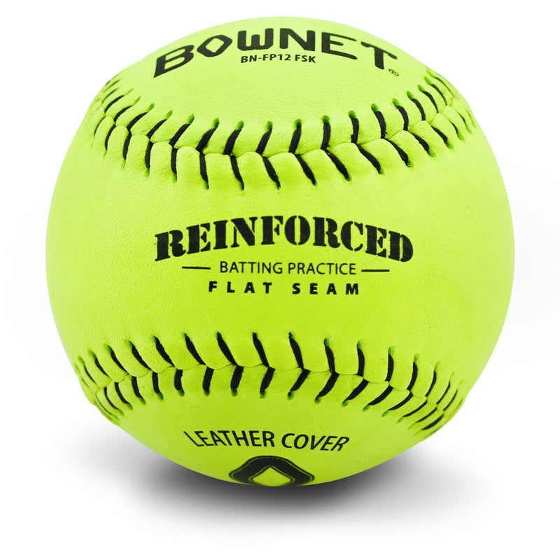 Bownet 12" Official Fastpitch Premium Optic Leather Flat Seam Softballs(BN-FP12 FSK) Bownet