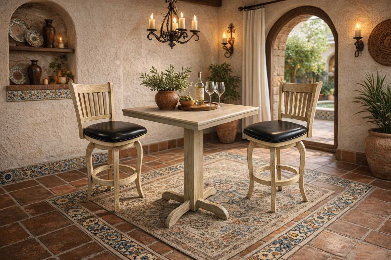 RAM Game Room English Style Square Pub Table – Antique White
