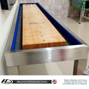 Hudson 16' Brushed Stainless Steel Shuffleboard Table