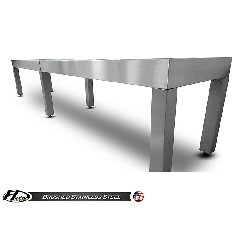 Hudson 16' Brushed Stainless Steel Shuffleboard Table