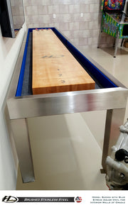 Hudson 9' Brushed Stainless Steel Shuffleboard Table