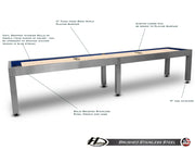 Hudson 12' Brushed Stainless Steel Shuffleboard Table