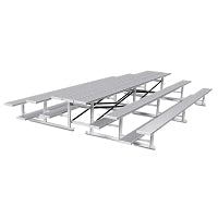 Jaypro Bleacher - 15 ft. (3 Row - Single Foot Plank) - Back-To-Back (Powder Coated) Jaypro