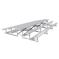 Jaypro Bleacher - 21 ft. (3 Row - Single Foot Plank) - Back-To-Back (Powder Coated) Jaypro