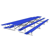 Jaypro Bleacher - 21 ft. (3 Row - Single Foot Plank) - Back-To-Back Jaypro