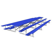 Jaypro Bleacher - 21 ft. (3 Row - Single Foot Plank) - Back-To-Back Jaypro