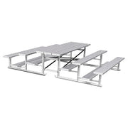 Jaypro Bleacher - 7-1/2 ft. (3 Row - Single Foot Plank) - Back-To-Back (Powder Coated) Jaypro
