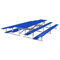 Jaypro Bleacher - 15 ft. (3 Row - Single Foot Plank) - Back-To-Back Jaypro