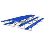 Jaypro Bleacher - 15 ft. (3 Row - Single Foot Plank) - Back-To-Back Jaypro