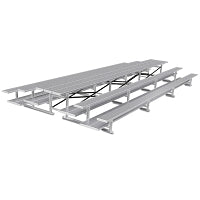 Jaypro Bleacher - 21 ft. (3 Row - Double Foot Plank) - Back-To-Back (Powder Coated) Jaypro