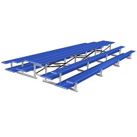 Jaypro Bleacher - 21 ft. (3 Row - Double Foot Plank) - Back-To-Back Jaypro