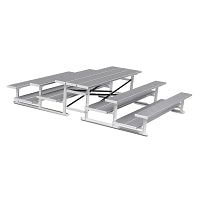 Jaypro Bleacher - 7-1/2 ft. (3 Row - Double Foot Plank) - Back-To-Back (Powder Coated) Jaypro
