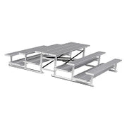 Jaypro Bleacher - 7-1/2 ft. (3 Row - Double Foot Plank) - Back-To-Back (Powder Coated) Jaypro