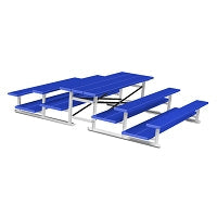 Jaypro Bleacher - 7-1/2 ft. (3 Row - Double Foot Plank) - Back-To-Back Jaypro