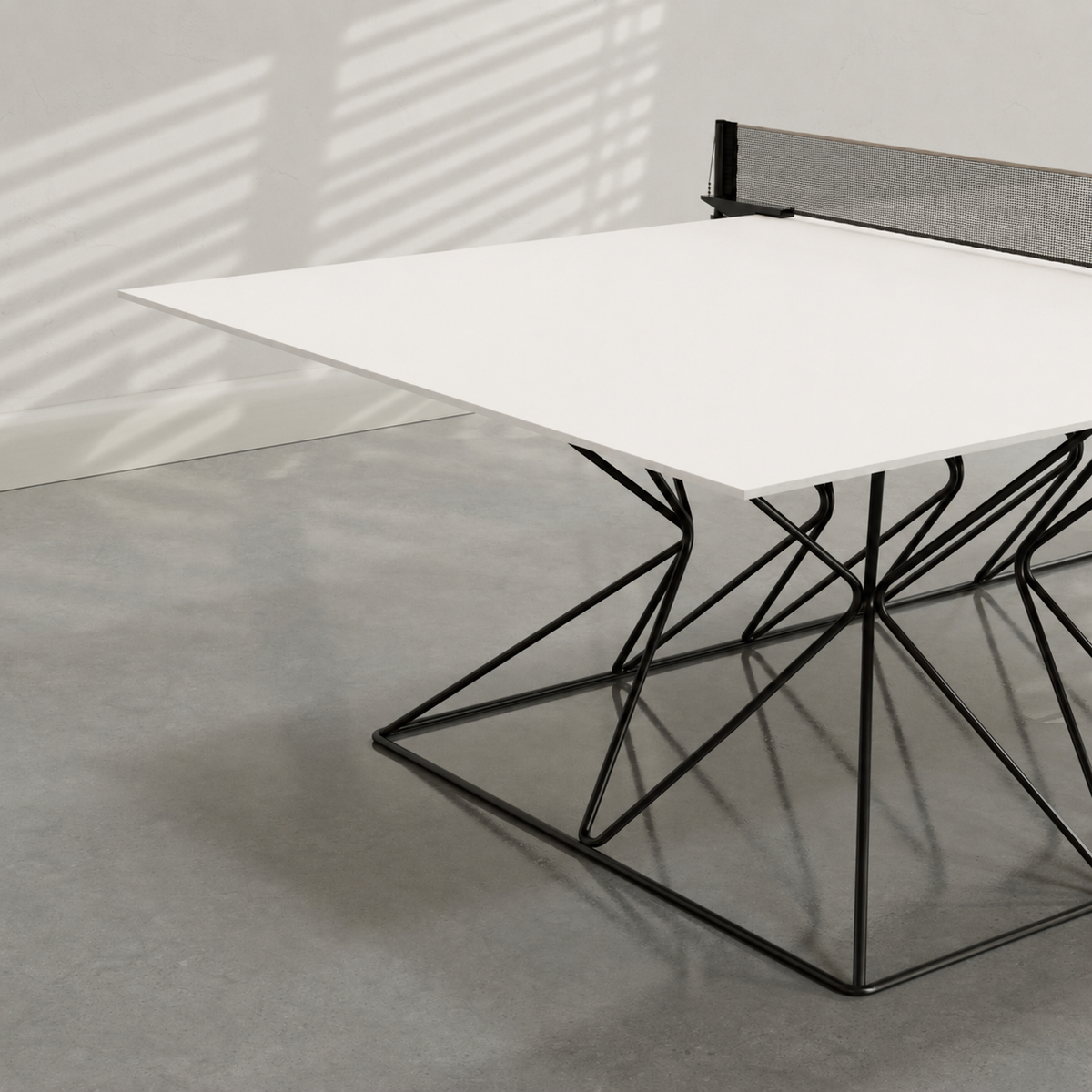 District Mills Outdoor Hourglass Ping Pong Table