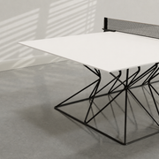 District Mills Outdoor Hourglass Ping Pong Table
