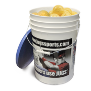 JUGS Bucket of JUGS Optic Yellow Dimpled Sting-Free Baseballs JUGS Sports