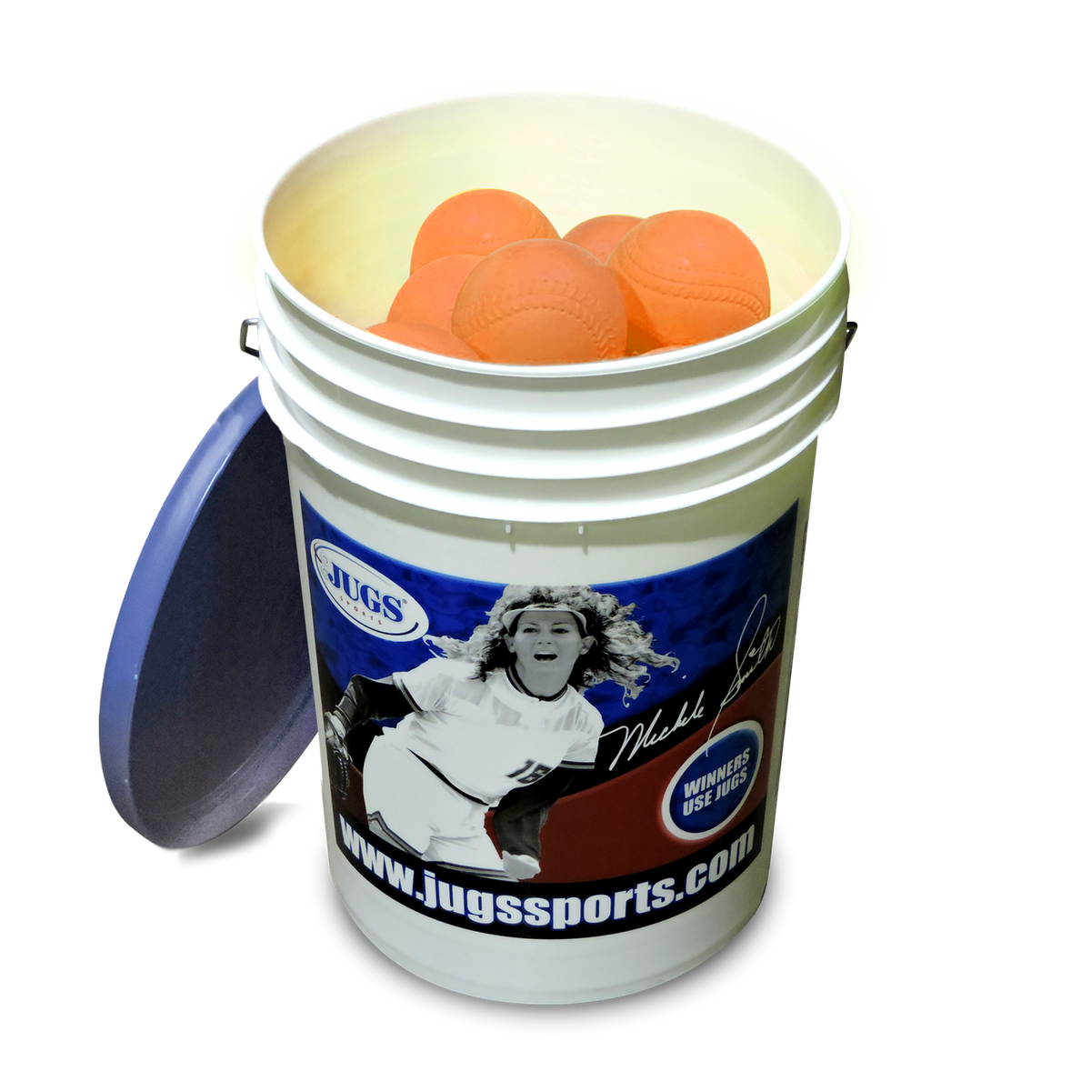 JUGS Bucket of Low Impact, Multi-Use Practice Softballs JUGS Sports