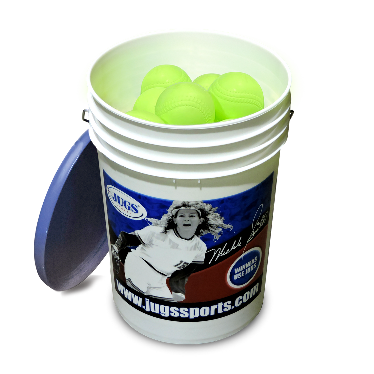 JUGS Bucket of JUGS Realistic-Seam Sting-Free Softballs JUGS Sports