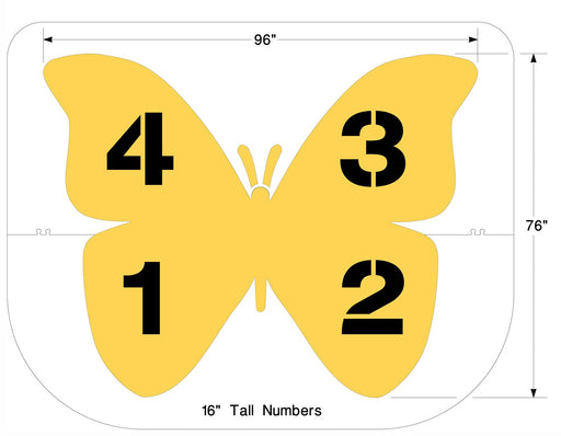 Newstripe Butterfly Four Square Game Stencil Newstripe
