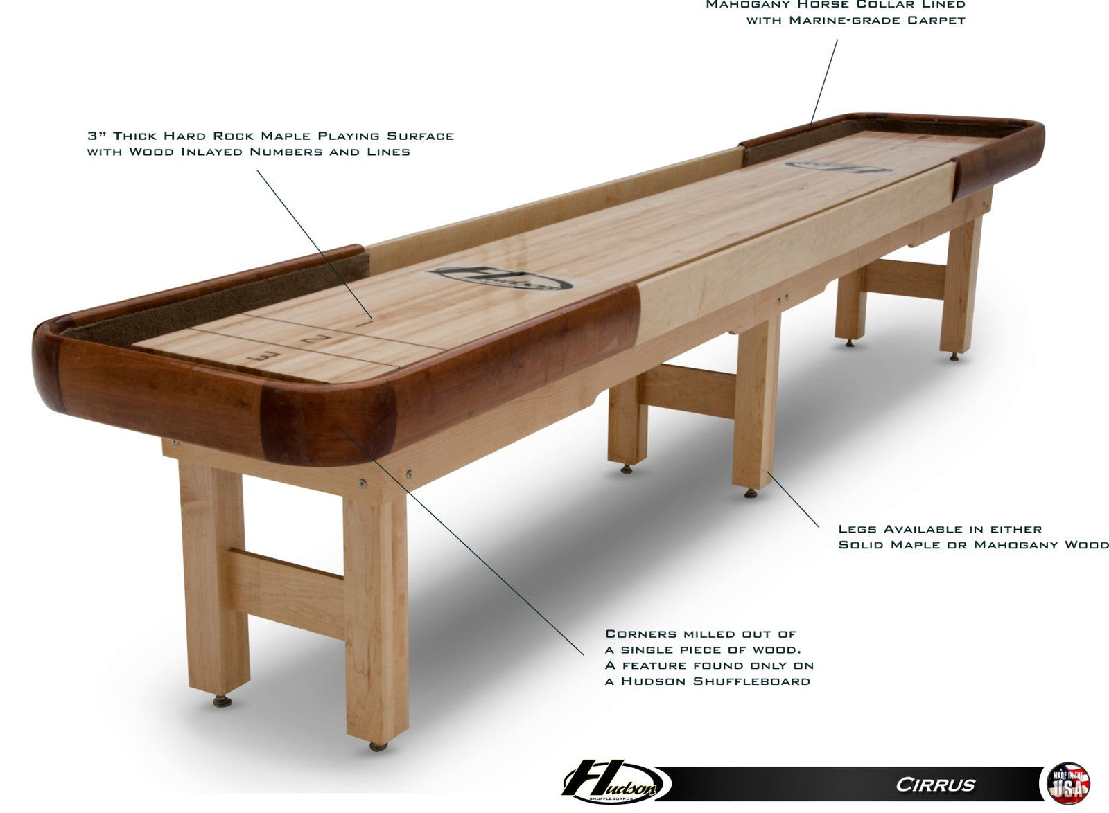 Hudson 9' Cirrus Shuffleboard Table