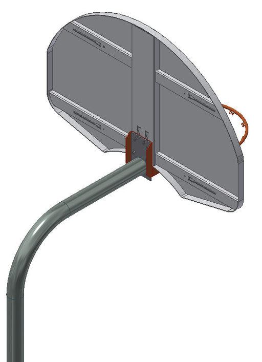 Gared Standard Duty Playground 4-1/2″ O.D. Unbraced Rear-Mount Gooseneck Post Gared