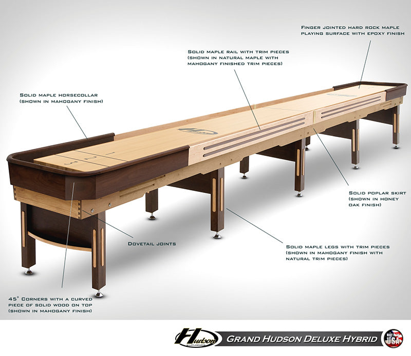 Hudson 22' Deluxe Hybrid Shuffleboard Table