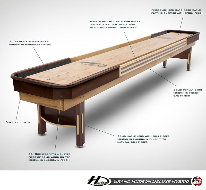 Hudson 12' Deluxe Hybrid Shuffleboard Table