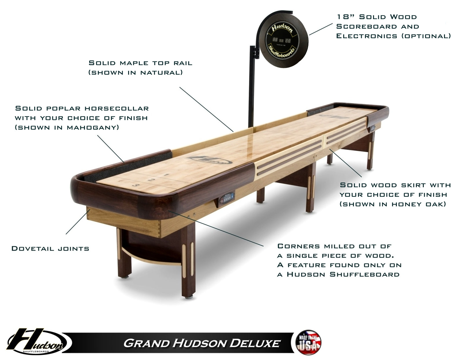 9' Grand Hudson Deluxe Shuffleboard Table