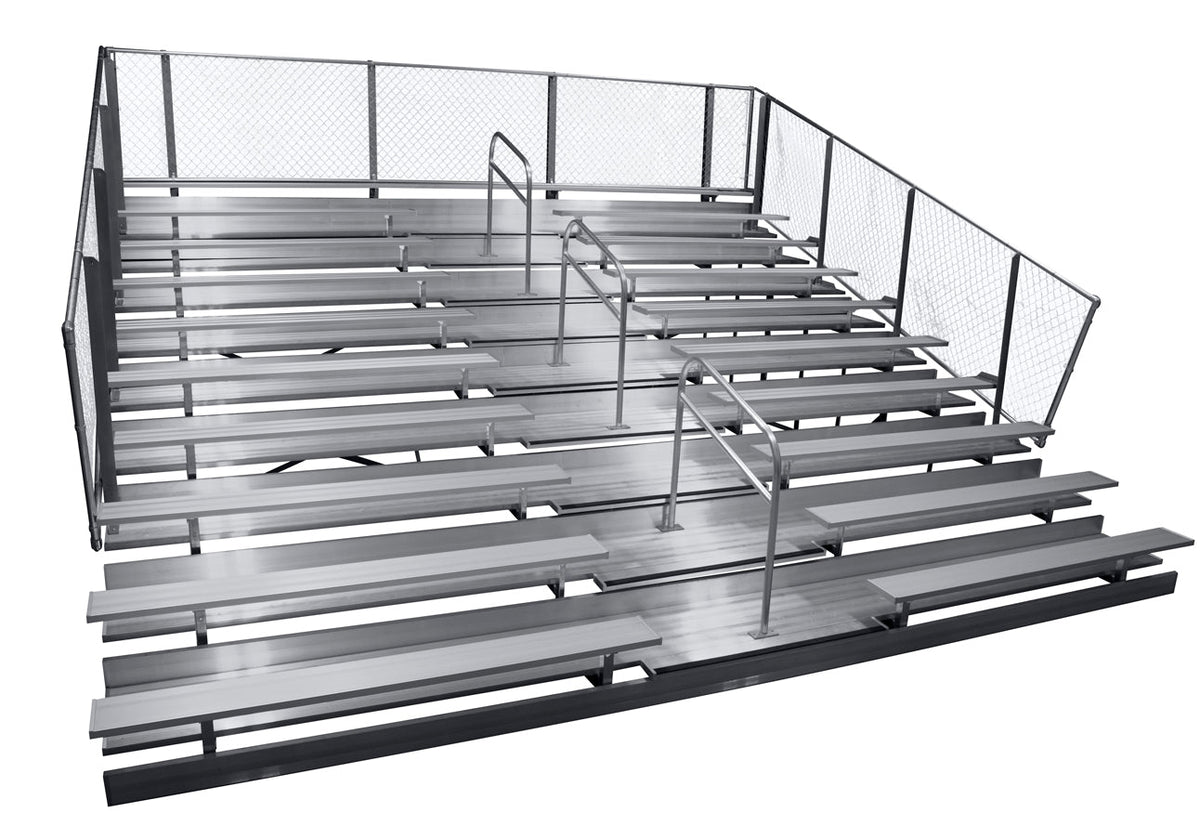 Gared Spectator Stationary 15′ Bleacher with Aisle, 8 Row Gared
