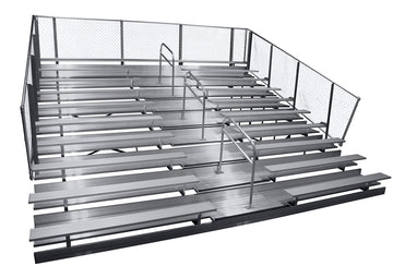 Gared Spectator Stationary 27′ Bleacher with Aisle, 10 Row