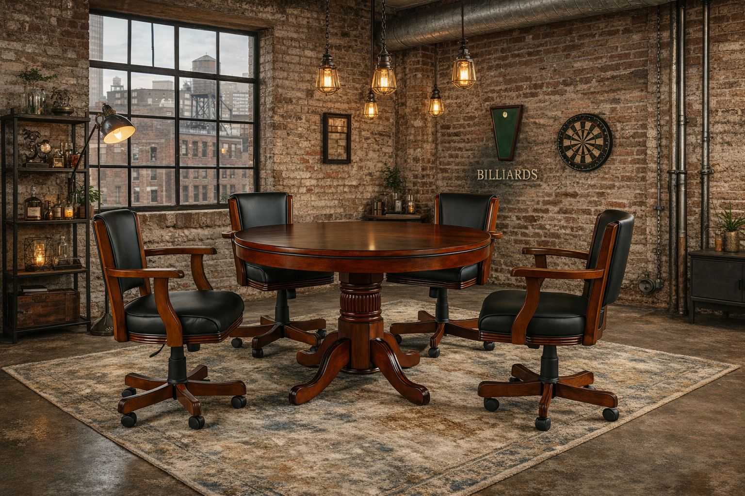 RAM Game Room Pub Series 48" 3-in-1 Round Poker Table