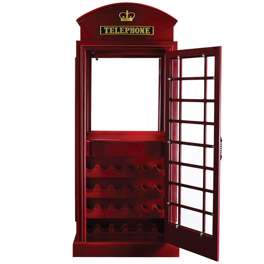 RAM Game Room English Phone Booth Bar Cabinet