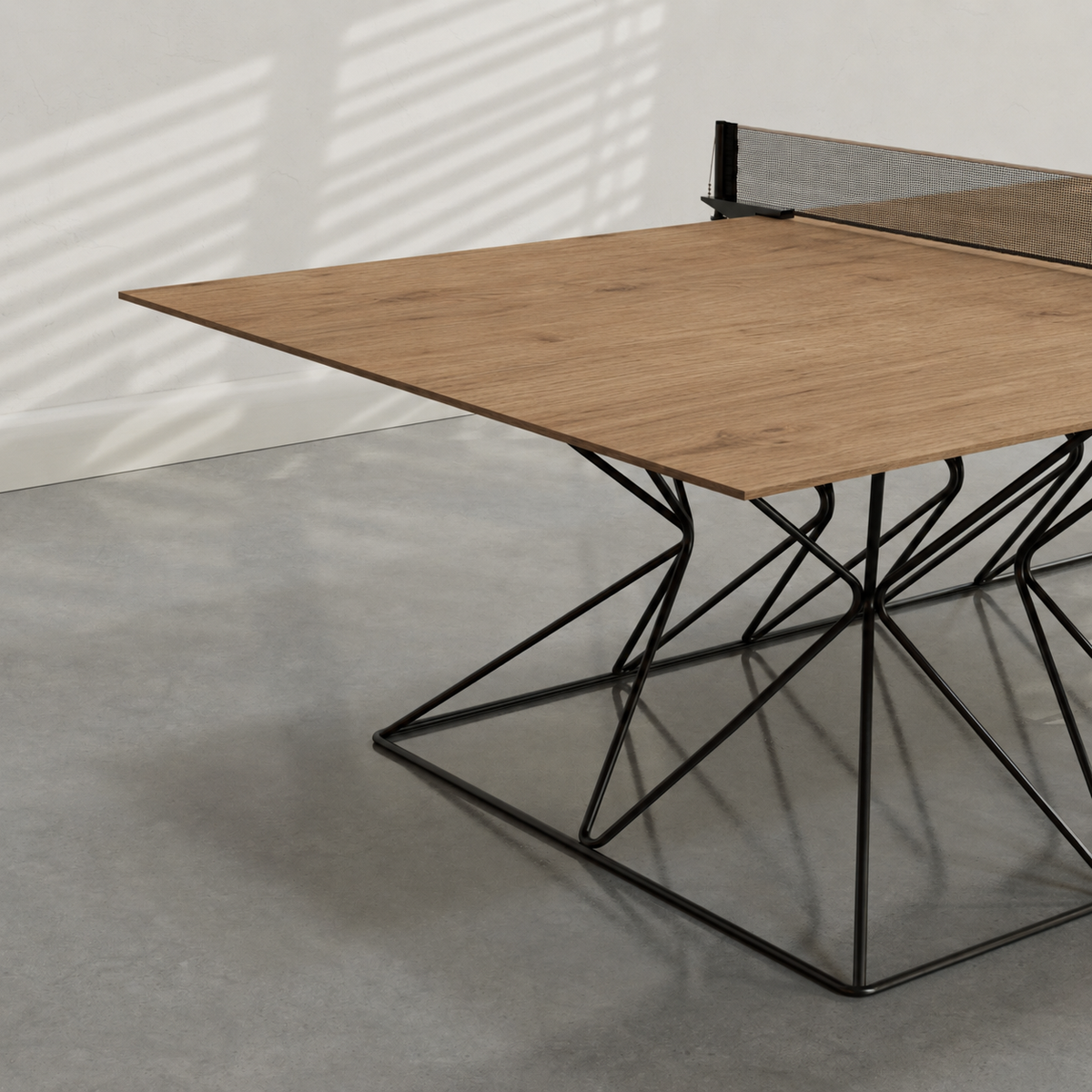 District Mills Outdoor Hourglass Ping Pong Table