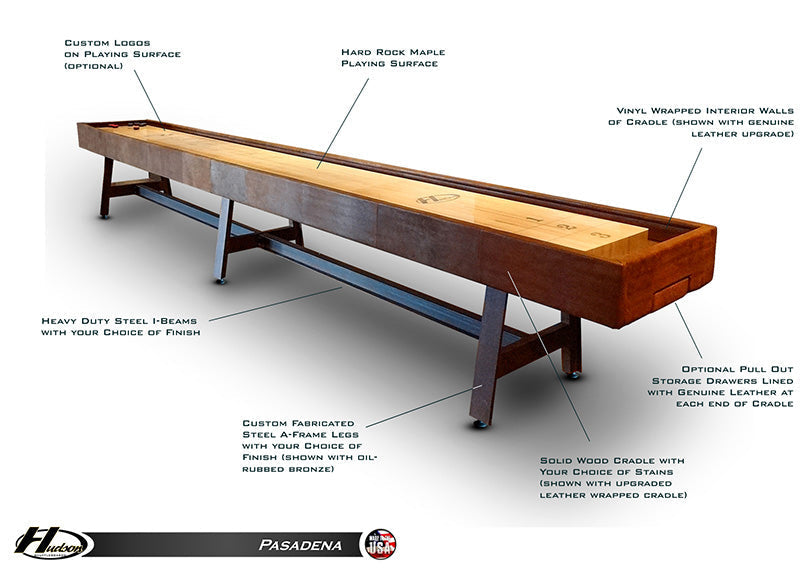 Hudson 9' Pasadena Shuffleboard Table