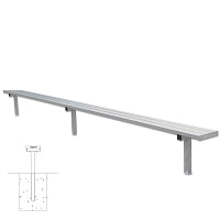 Jaypro Player Bench - 15 ft. - In-Ground  (Powder Coated) Jaypro