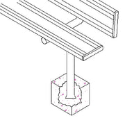 Jaypro Player Bench - 7-1/2 ft. - In-Ground  (Powder Coated) Jaypro