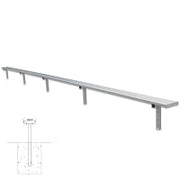 Jaypro Player Bench - 27 ft. - In-Ground  (Powder Coated) Jaypro