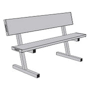 Jaypro Courtside Bench - 5 ft. - Portable (Double Plank)  (Powder Coated) Jaypro