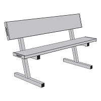 Jaypro Courtside Bench - 5 ft. - Portable (Double Plank) Jaypro