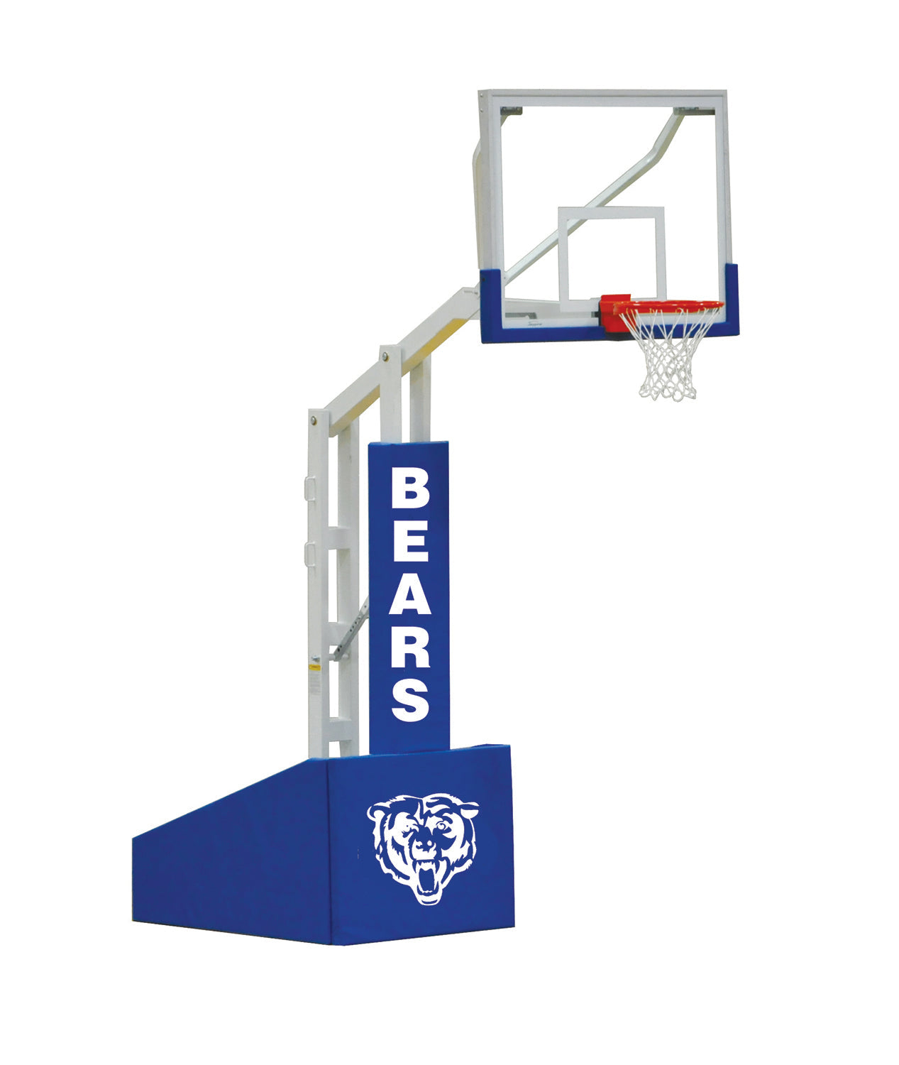 Jaypro Basketball System - Portable (Indoor) - Elite 5400 (4 ft.6 in. Board Extension) - 54 in. Glass Backboard, Breakaway Goal Jaypro