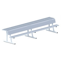Jaypro Player Bench with Seat Back and Shelf - 15 ft. - Portable  (Powder Coated) Jaypro
